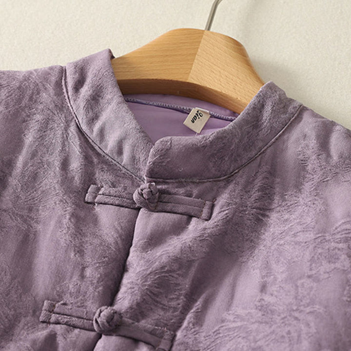 Veste en coton à manches longues et poches pour femme , couleur unie, motif grenouille et boutons - image 1