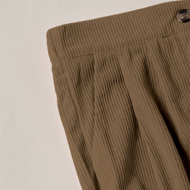 Pantalon droit décontracté en velours côtelé Buddha Stones pour femme avec poches - image 4