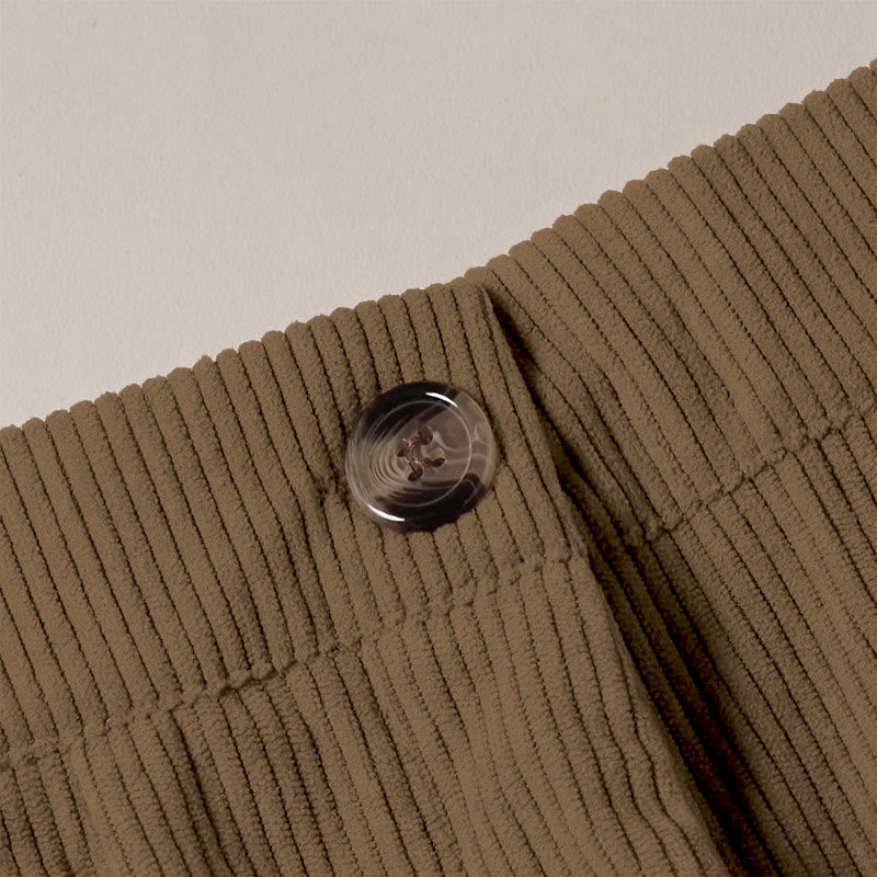 Pantalon droit décontracté en velours côtelé Buddha Stones pour femme avec poches - image 5