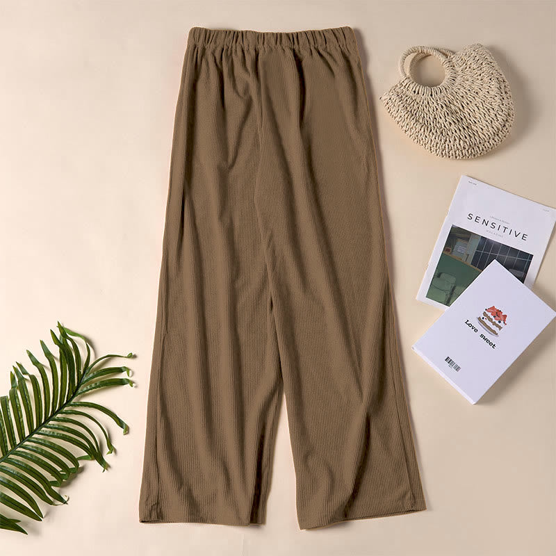 Pantalon droit décontracté en velours côtelé Buddha Stones pour femme avec poches - image 1