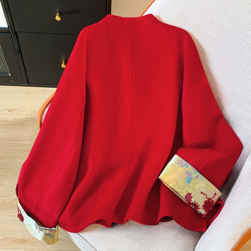 Veste d'hiver en coton à manches longues pour femme, avec poches et broderies de Buddha Stones - image 2