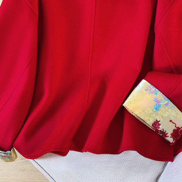 Veste d'hiver en coton à manches longues pour femme, avec poches et broderies de Buddha Stones - image 7