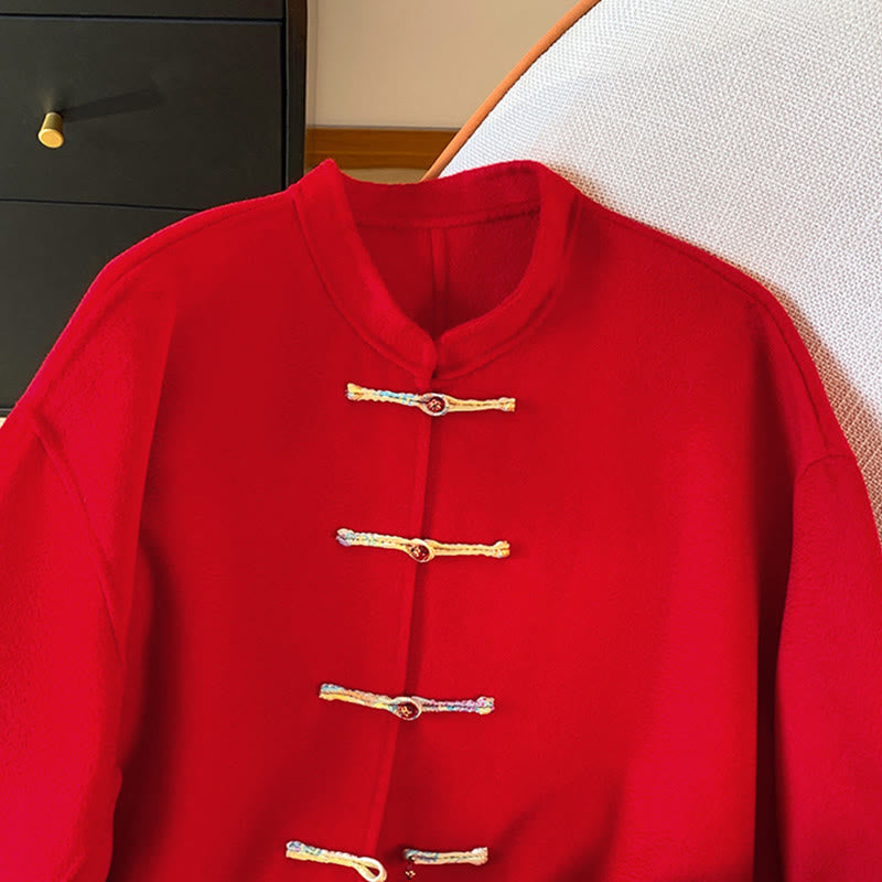 Veste d'hiver en coton à manches longues pour femme, avec poches et broderies de Buddha Stones - image 3