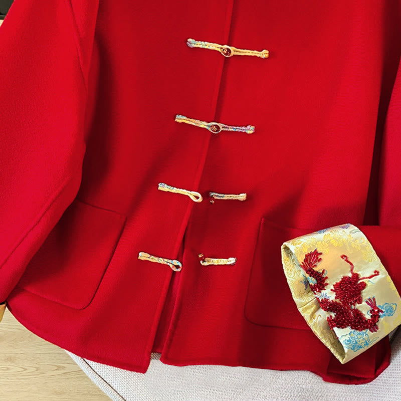 Veste d'hiver en coton à manches longues pour femme, avec poches et broderies de Buddha Stones - image 6