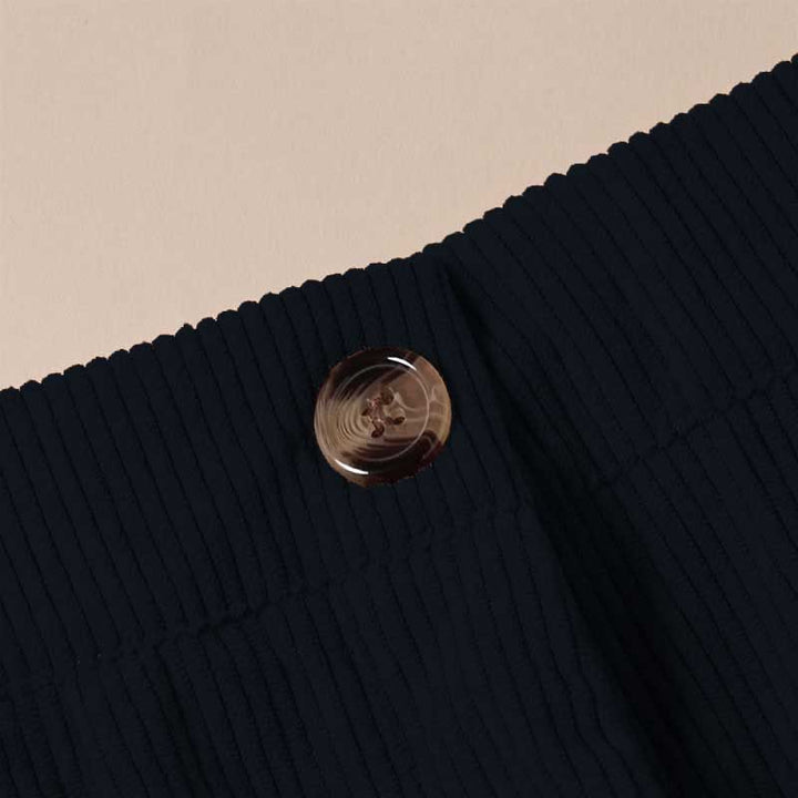 Pantalon droit décontracté en velours côtelé Buddha Stones pour femme avec poches - image 10