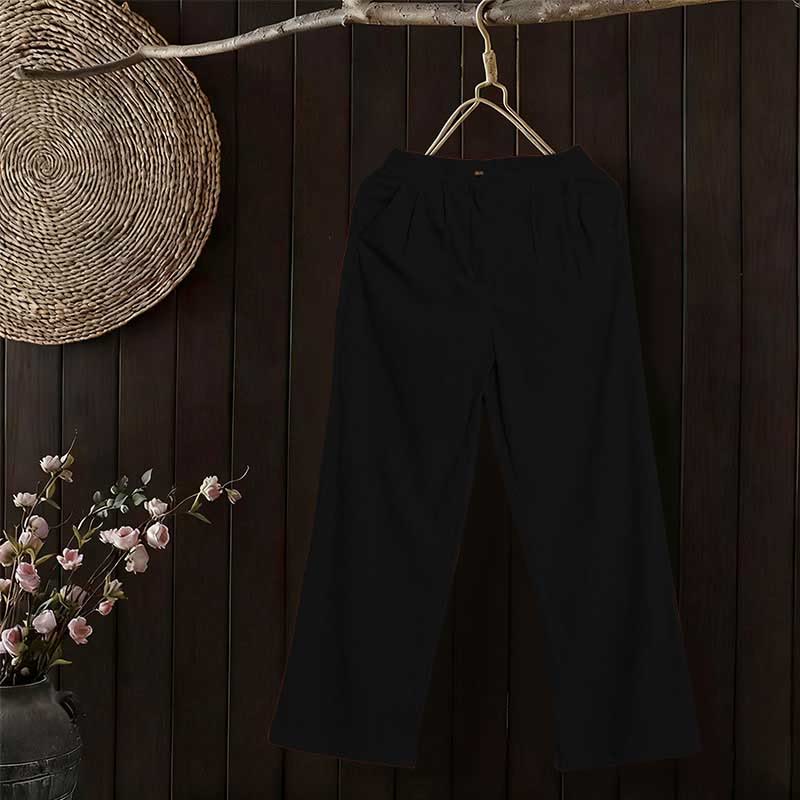 Pantalon droit décontracté en velours côtelé Buddha Stones pour femme avec poches - image 12