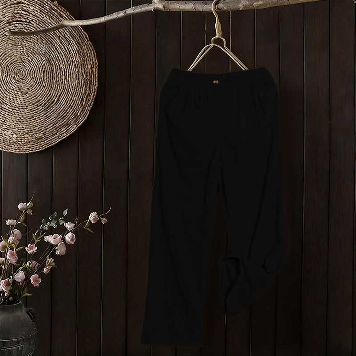 Pantalon droit décontracté en velours côtelé Buddha Stones pour femme avec poches - image 13