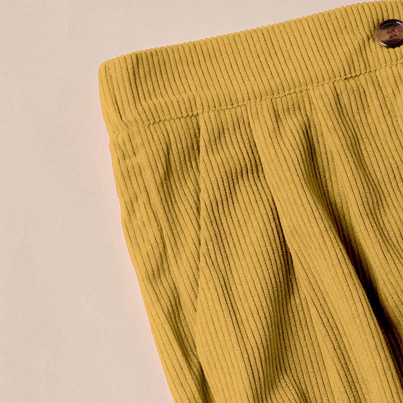 Pantalon droit décontracté en velours côtelé Buddha Stones pour femme avec poches - image 24