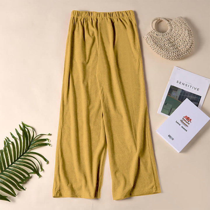 Pantalon droit décontracté en velours côtelé Buddha Stones pour femme avec poches - image 20