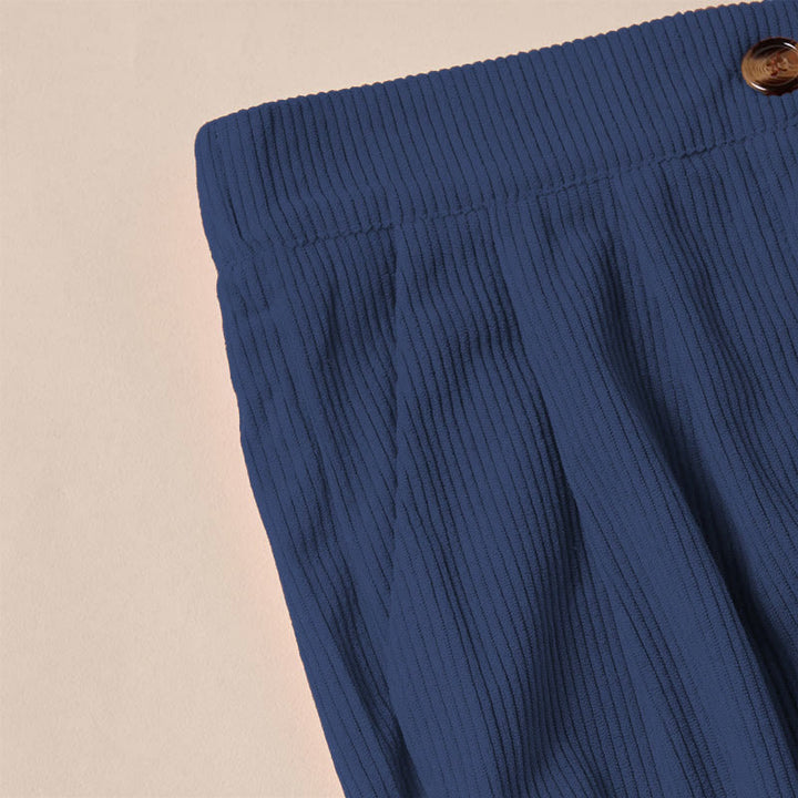 Pantalon droit décontracté en velours côtelé Buddha Stones pour femme avec poches - image 31