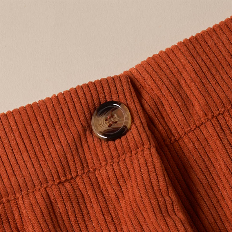 Pantalon droit décontracté en velours côtelé Buddha Stones pour femme avec poches - image 32