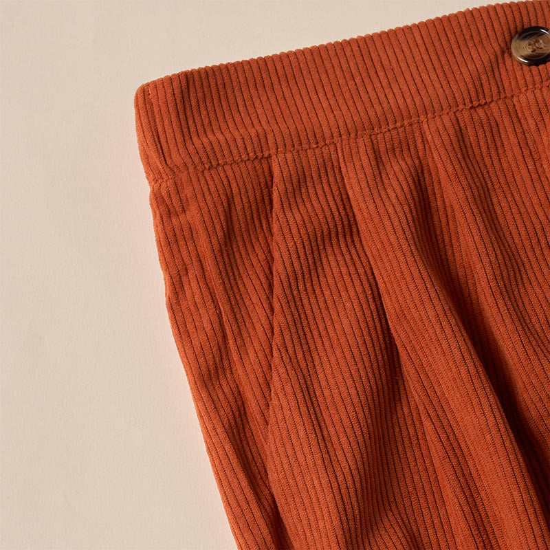 Pantalon droit décontracté en velours côtelé Buddha Stones pour femme avec poches - image 41