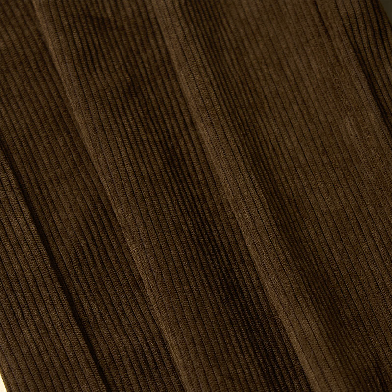 Pantalon large en velours côtelé uni et polyester Buddha Stones pour femme, avec boutons et poches - image 6