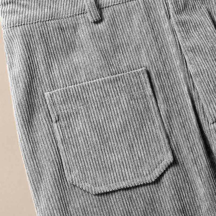 Pantalon large en velours côtelé uni et polyester Buddha Stones pour femme, avec boutons et poches - image 18