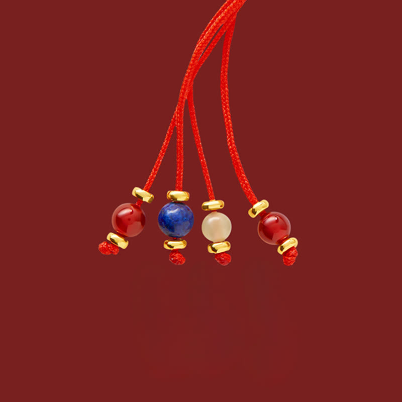 Buddha Stones Bracelet tressé rouge porte-bonheur en or 18 carats plaqué cuivre, représentant le personnage Fu de l'année du Cheval - image 10