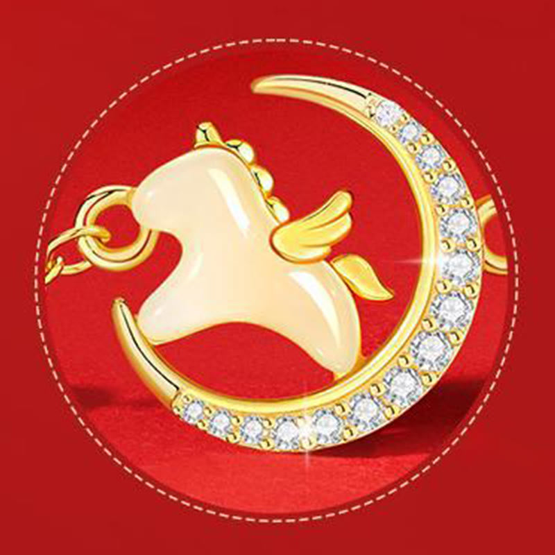 Bracelet en argent sterling 925 et zircons rouges, jade Hetian de Buddha Stones , année du cheval - image 9