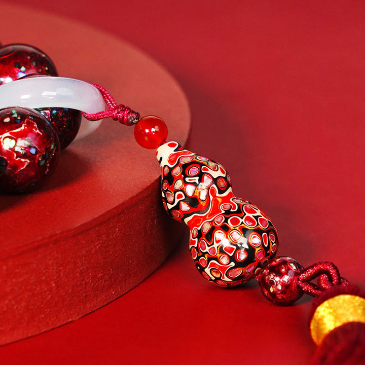 Bracelet de bénédiction en perles de calebasse, laque d'ébène et Buddha Stones - image 3