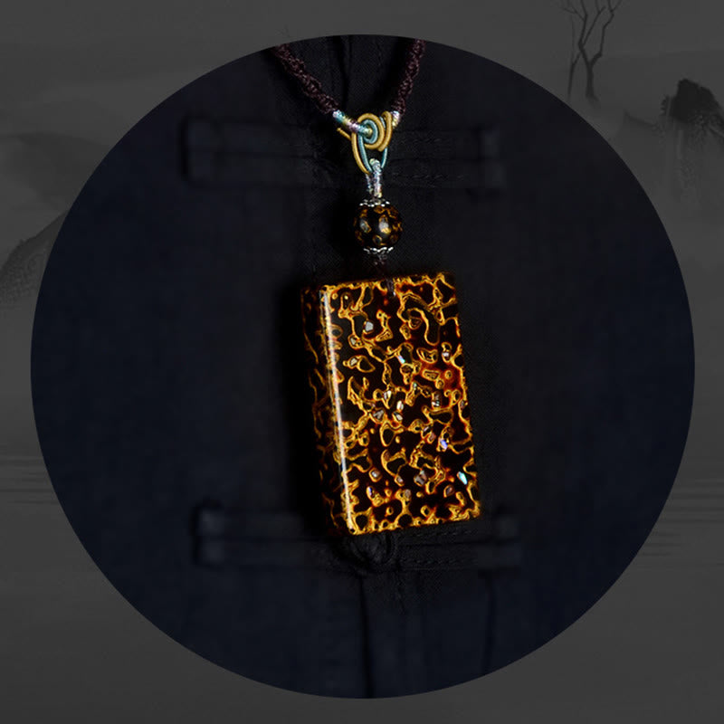 Collier pendentif de protection en bois de santal, laqué et orné de Buddha Stones, réalisé à la main. - image 16