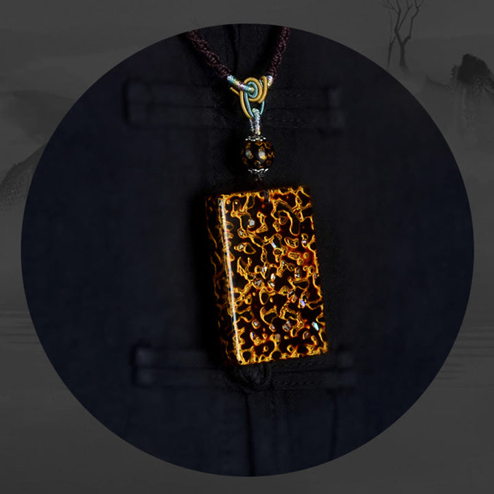 Collier pendentif de protection en bois de santal, laqué et orné de Buddha Stones, réalisé à la main. - image 16