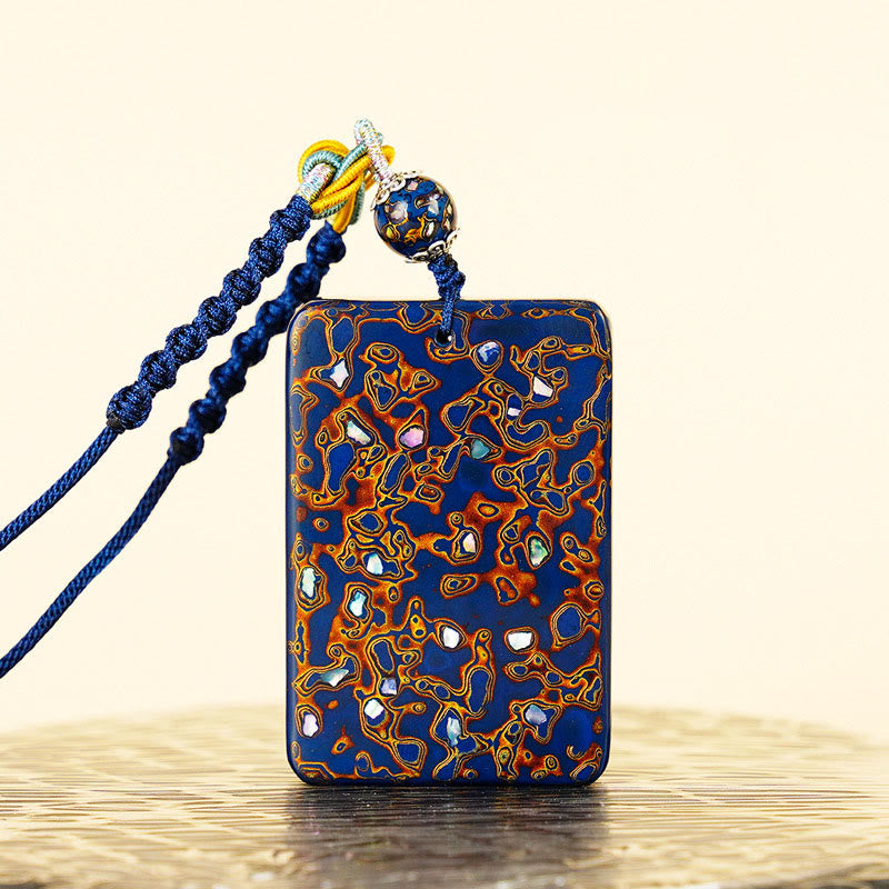 Collier pendentif de protection en bois de santal, laqué et orné de Buddha Stones, réalisé à la main. - image 19