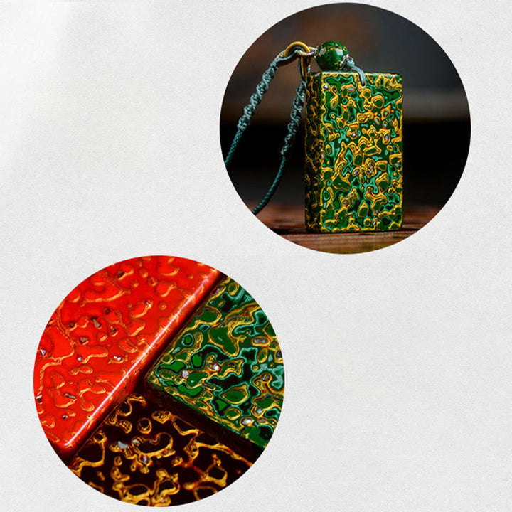 Collier pendentif de protection en bois de santal, laqué et orné de Buddha Stones, réalisé à la main. - image 21