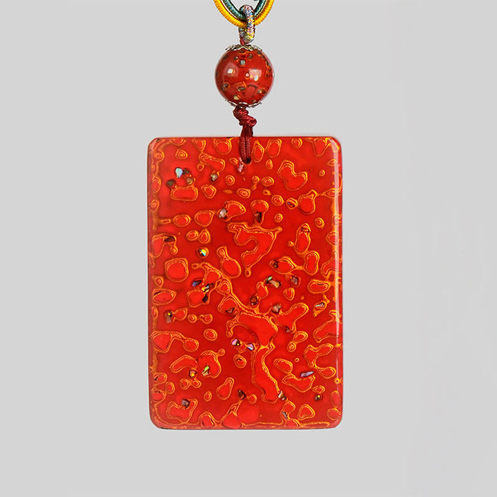 Collier pendentif de protection en bois de santal, laqué et orné de Buddha Stones, réalisé à la main. - image 10