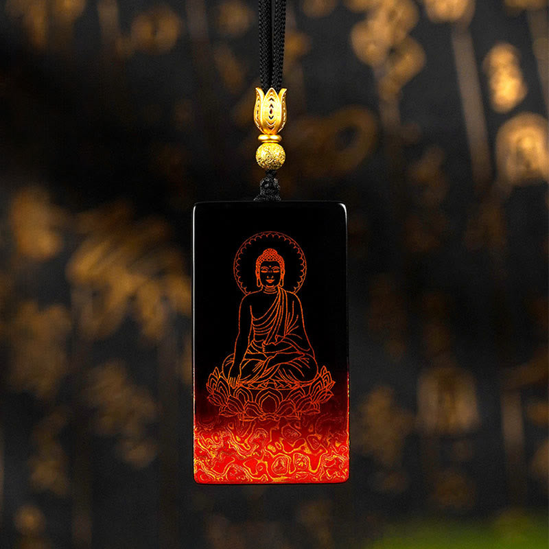 Collier pendentif en bois de santal , Buddha Stones, du zodiaque chinois et du caractère Fu du Bouddha natal, en laque. - Bouddha Chien/Cochon-Amitabha - image 19