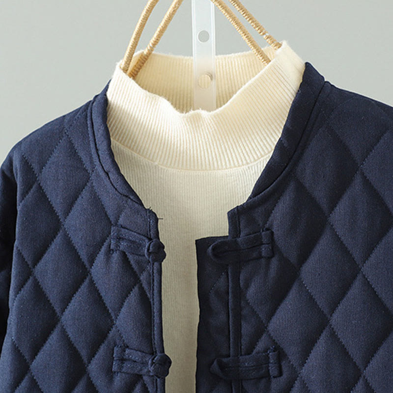 Veste à manches longues pour femme en coton épais, patchwork ethnique à boutons grenouille et Buddha Stones, avec poches - image 7