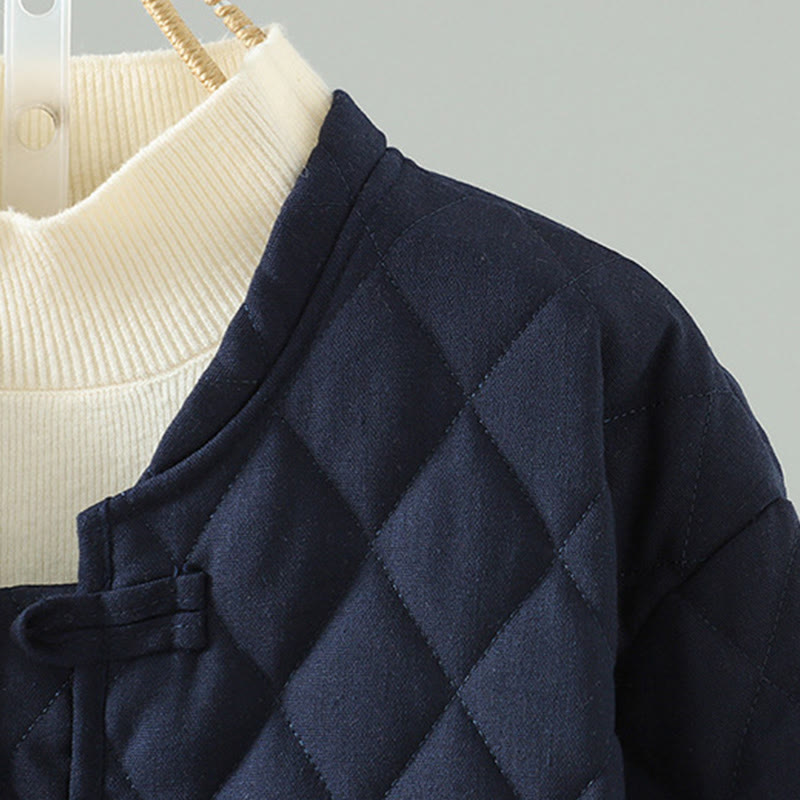 Veste à manches longues pour femme en coton épais, patchwork ethnique à boutons grenouille et Buddha Stones, avec poches - image 8