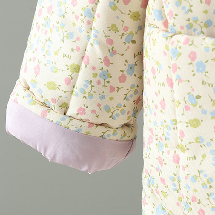 Veste épaisse en coton à manches longues et poches pour femme, motif floral, motif Buddha Stones - image 8