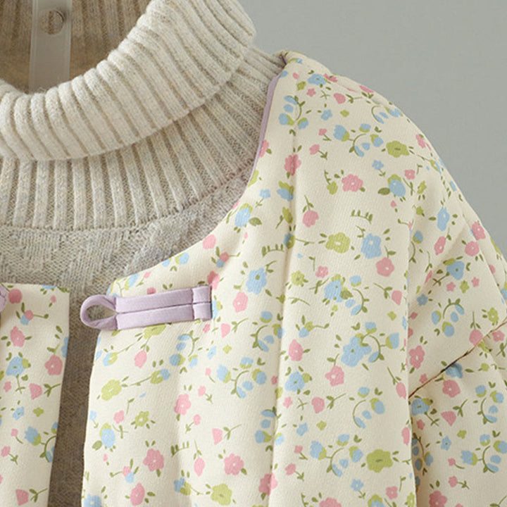 Veste épaisse en coton à manches longues et poches pour femme, motif floral, motif Buddha Stones - image 4