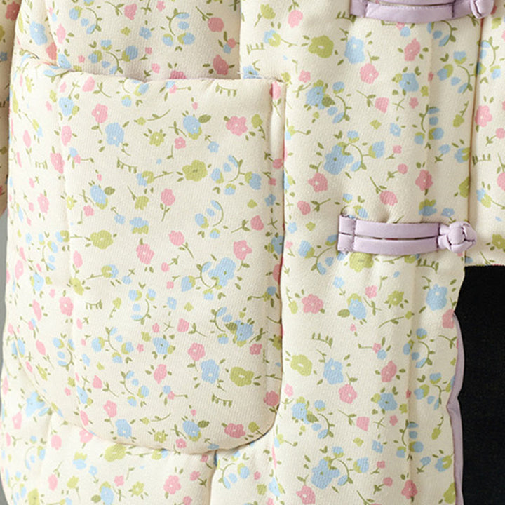 Veste épaisse en coton à manches longues et poches pour femme, motif floral, motif Buddha Stones - image 6