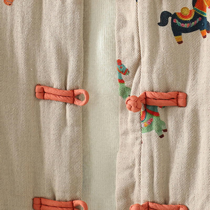 Veste épaisse à manches longues en coton pour femme, ornée d'un motif de cheval Fu et de Buddha Stones. - image 9