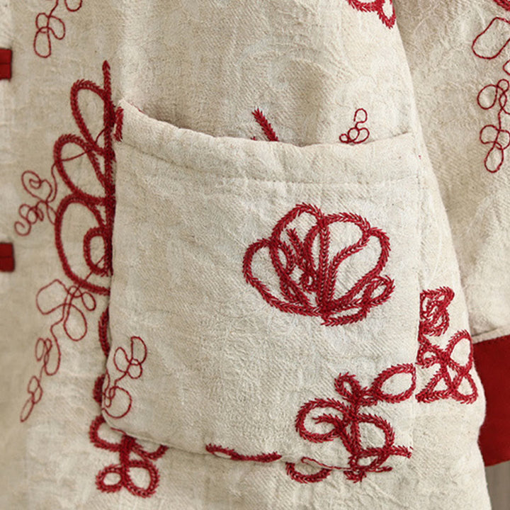 Veste d'hiver pour femme Buddha Stones, manches longues, col montant, boutons brandebourg, matelassée en coton, avec poches - image 3