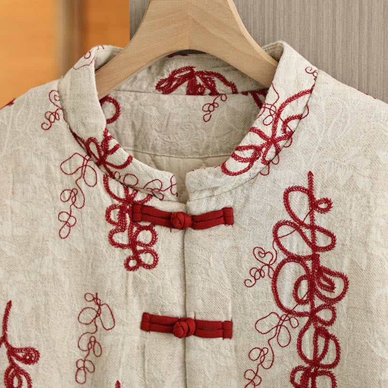 Veste d'hiver pour femme Buddha Stones, manches longues, col montant, boutons brandebourg, matelassée en coton, avec poches - image 1