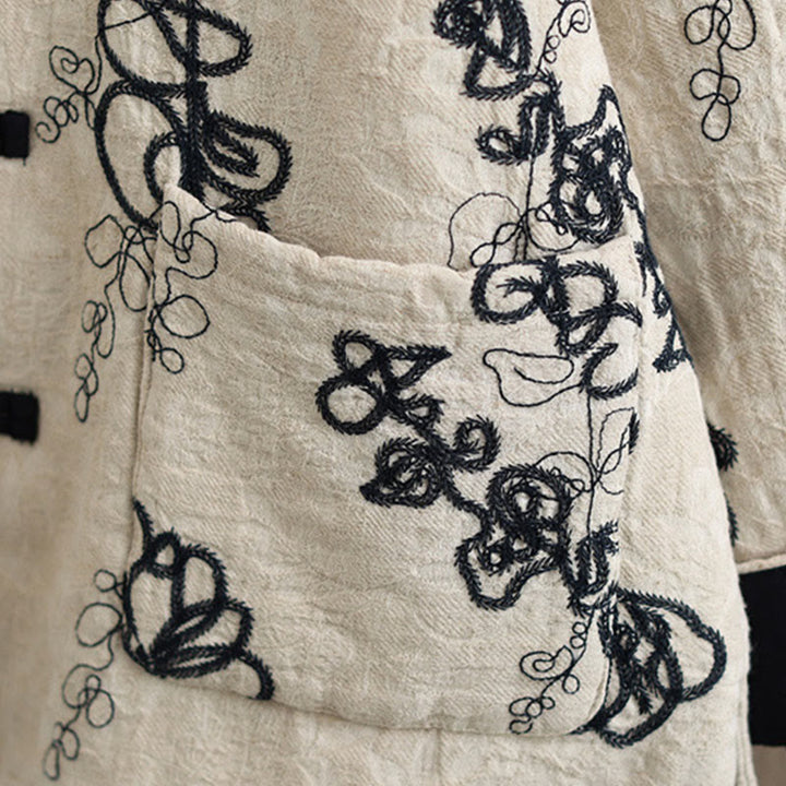 Veste d'hiver pour femme Buddha Stones, manches longues, col montant, boutons brandebourg, matelassée en coton, avec poches - image 23