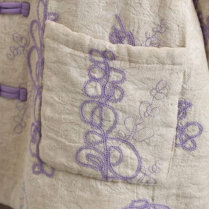 Veste d'hiver pour femme Buddha Stones, manches longues, col montant, boutons brandebourg, matelassée en coton, avec poches - image 14