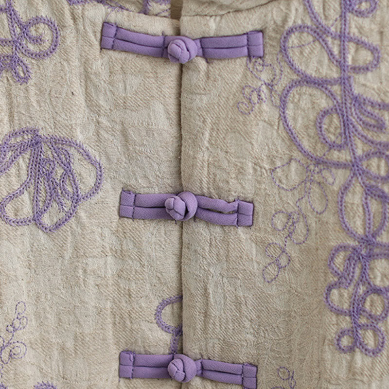 Veste d'hiver pour femme Buddha Stones, manches longues, col montant, boutons brandebourg, matelassée en coton, avec poches - image 12