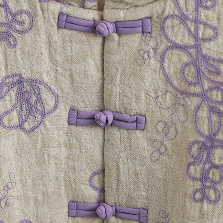 Veste d'hiver pour femme Buddha Stones, manches longues, col montant, boutons brandebourg, matelassée en coton, avec poches - image 12