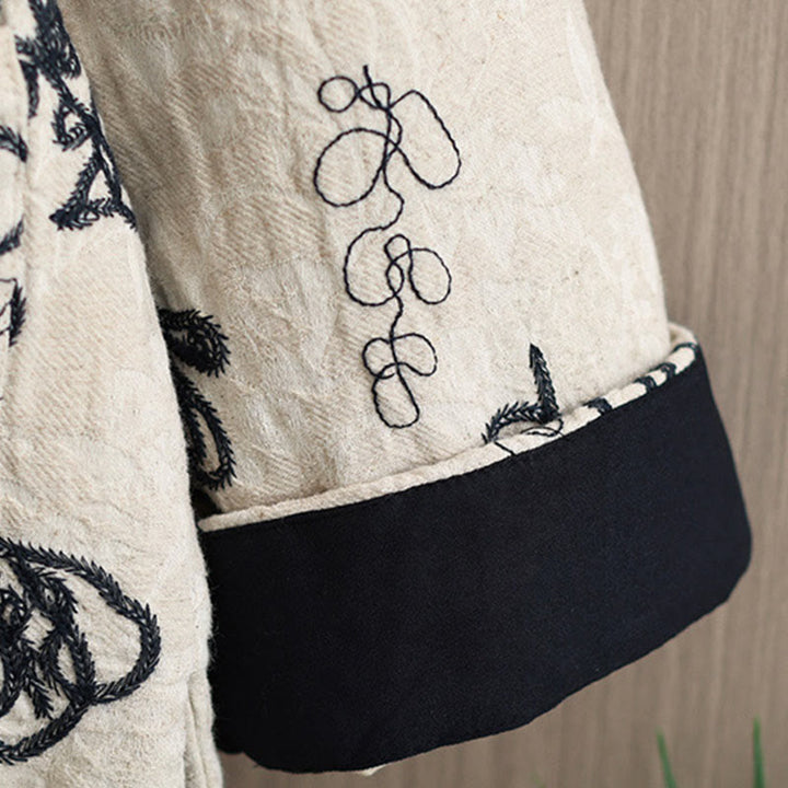 Veste d'hiver pour femme Buddha Stones, manches longues, col montant, boutons brandebourg, matelassée en coton, avec poches - image 24