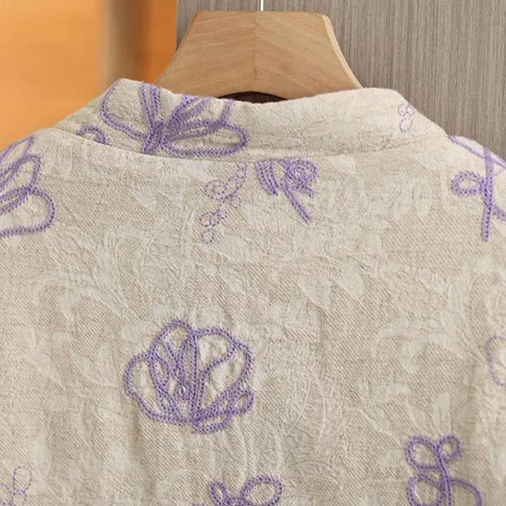 Veste d'hiver pour femme Buddha Stones, manches longues, col montant, boutons brandebourg, matelassée en coton, avec poches - image 10