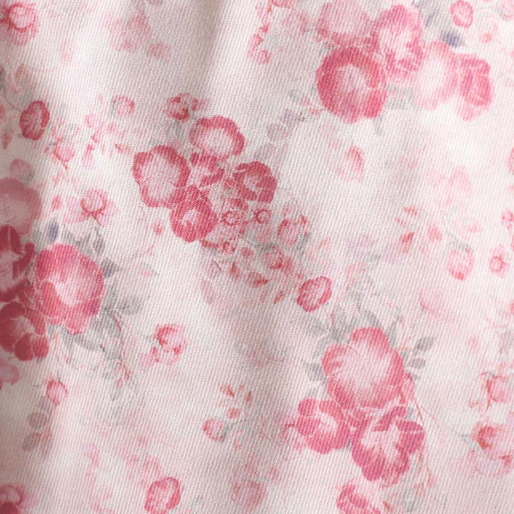 Veste à manches longues en coton à imprimé floral rose clair Buddha Stones pour femme, avec boutons brandebourg. - image 6