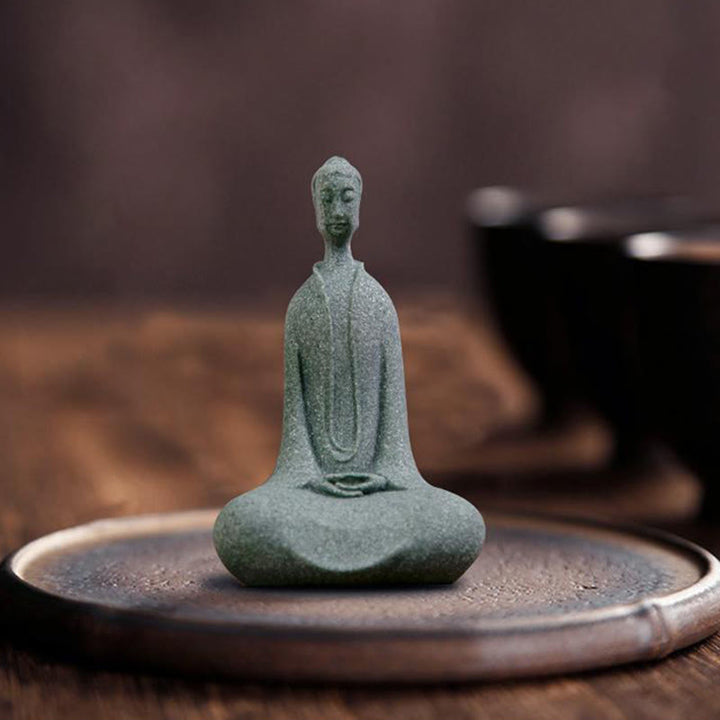 Buddha Stones, statuette de Bouddha en méditation, décoration pour la maison ou le bureau, 6 x 4,5 x 9,5 cm - image 1