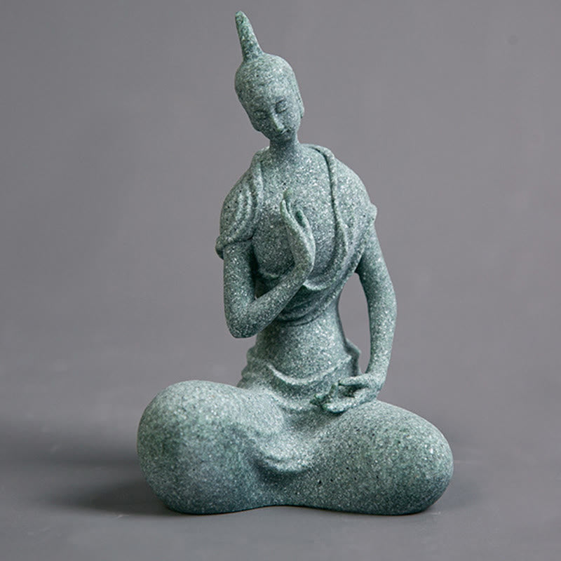 Statue de Buddha Stones, représentant un Bouddha à l'écoute, pour la décoration intérieure (6,5 x 5,5 x 9,5 cm). - Bouddha 6,5 x 5,5 x 9,5 cm - image 0