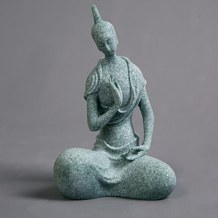 Statue de Buddha Stones, représentant un Bouddha à l'écoute, pour la décoration intérieure (6,5 x 5,5 x 9,5 cm). - Bouddha 6,5 x 5,5 x 9,5 cm - image 0