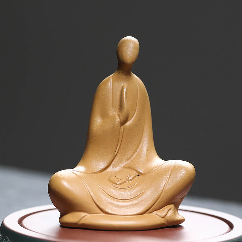 Statue de Buddha Stones en céramique sans forme, décoration d'intérieur zen, 5 x 2,5 x 5,3 cm - Jaune 10*5*7,7 cm - image 7