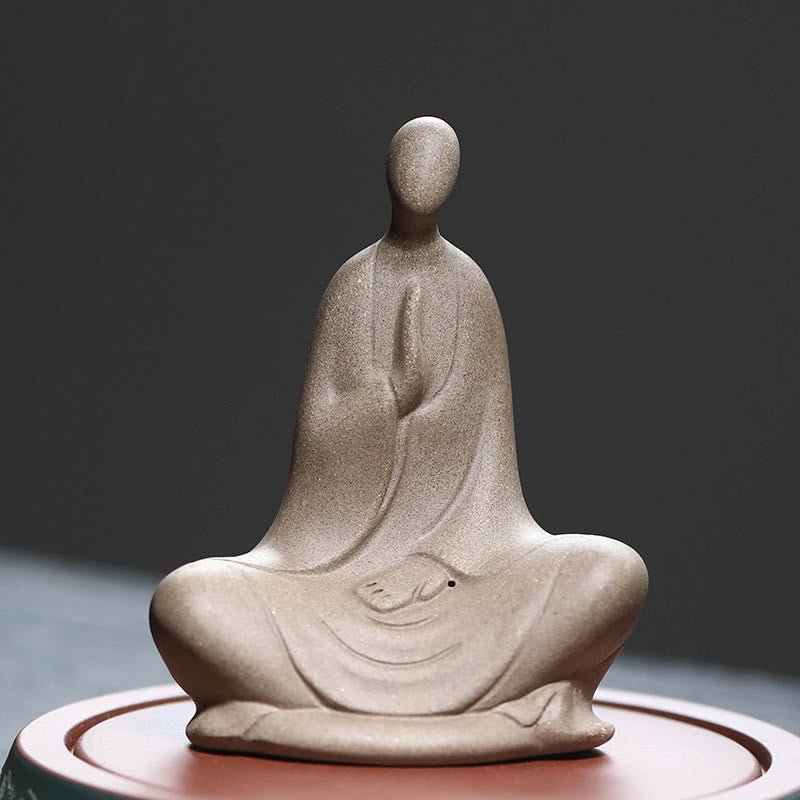 Statue de Buddha Stones en céramique sans forme, décoration d'intérieur zen, 5 x 2,5 x 5,3 cm - Marron 10,2*5,1*7,9 cm - image 0