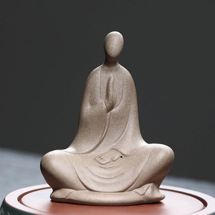 Statue de Buddha Stones en céramique sans forme, décoration d'intérieur zen, 5 x 2,5 x 5,3 cm - Marron 10,2*5,1*7,9 cm - image 0