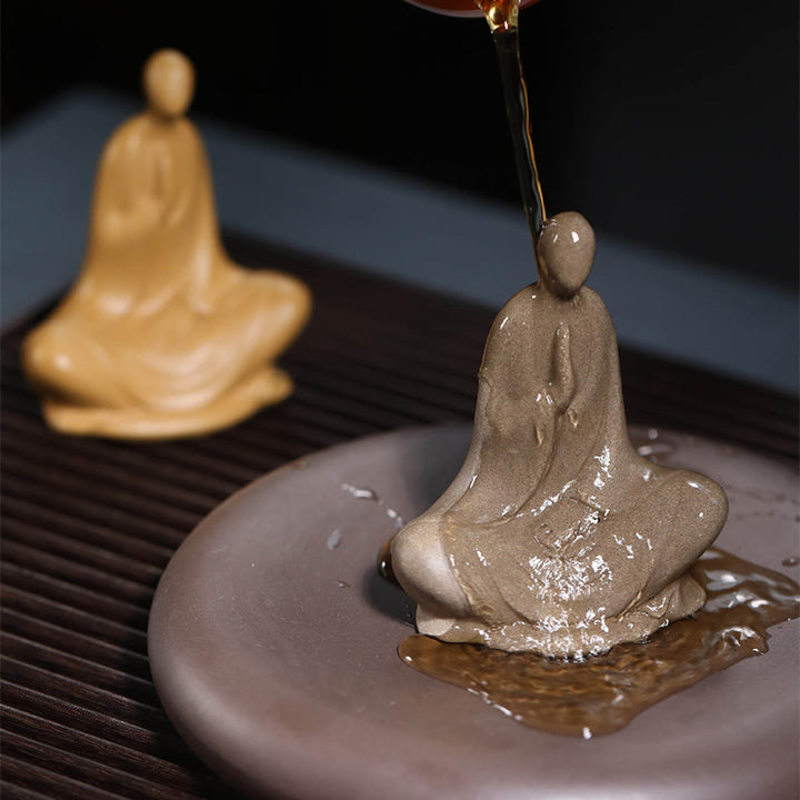 Statue de Buddha Stones en céramique sans forme, décoration d'intérieur zen, 5 x 2,5 x 5,3 cm - image 12
