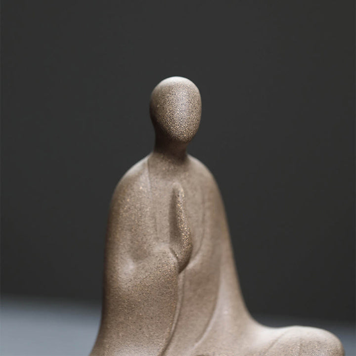 Statue de Buddha Stones en céramique sans forme, décoration d'intérieur zen, 5 x 2,5 x 5,3 cm - image 3